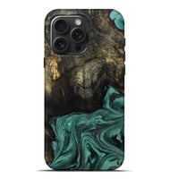 iPhone 16 Pro Max Wood Live Edge Phone Case - Lakesha (Green, 810385)