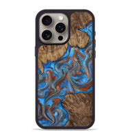 iPhone 15 Pro Max Wood Phone Case - Amiri (Teal & Gold, 810493)