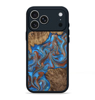 iPhone 17 Pro Max Wood Phone Case - Amiri (Teal & Gold, 810493)