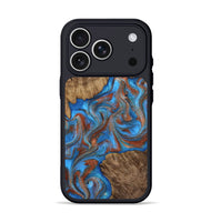 iPhone 17 Pro Wood Phone Case - Amiri (Teal & Gold, 810493)