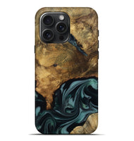 iPhone 16 Pro Max Wood Live Edge Phone Case - Nan (Green, 810774)