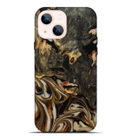 iPhone 14 Plus Wood Live Edge Phone Case - Cathryn (Black & White, 810789)