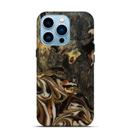 iPhone 14 Pro Wood Live Edge Phone Case - Cathryn (Black & White, 810789)