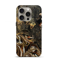 iPhone 16 Pro Wood Live Edge Phone Case - Cathryn (Black & White, 810789)
