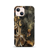 iPhone 13 mini Wood Live Edge Phone Case - Joanna (Black & White, 810795)