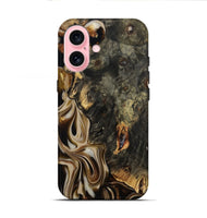 iPhone 16 Wood Live Edge Phone Case - Joanna (Black & White, 810795)