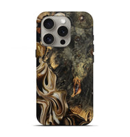 iPhone 16 Pro Wood Live Edge Phone Case - Joanna (Black & White, 810795)