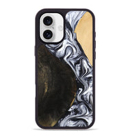 iPhone 16 Plus Wood Phone Case - Hedwig (Black & White, 810813)