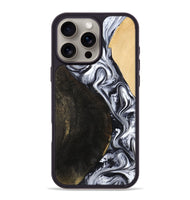 iPhone 16 Pro Max Wood Phone Case - Hedwig (Black & White, 810813)