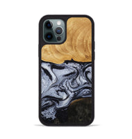 iPhone 12 Pro Wood Phone Case - Trace (Black & White, 810814)