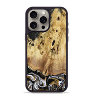 iPhone 15 Pro Max Wood Phone Case - Amelie (Black & White, 810816)