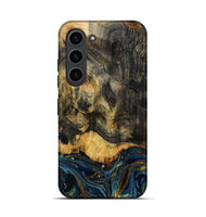 Galaxy S23 Wood Live Edge Phone Case - Lida (Teal & Gold, 811020)