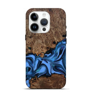 iPhone 15 Pro Wood Live Edge Phone Case - Dorris (Blue, 811447)