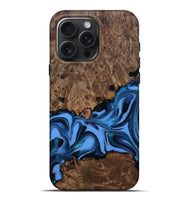 iPhone 16 Pro Max Wood Live Edge Phone Case - Dorris (Blue, 811447)