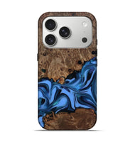 iPhone 17 Pro Wood Live Edge Phone Case - Dorris (Blue, 811447)