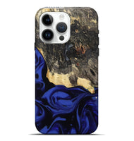 iPhone 15 Pro Max Wood Live Edge Phone Case - Dania (Blue, 811449)
