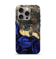 iPhone 16 Pro Wood Live Edge Phone Case - Dania (Blue, 811449)