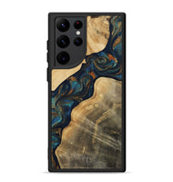 Galaxy S22 Ultra Wood Phone Case - Andria (Teal & Gold, 811712)