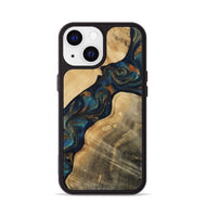 iPhone 13 Wood Phone Case - Andria (Teal & Gold, 811712)