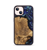 iPhone 14 Wood Phone Case - Dayna (Blue, 811745)