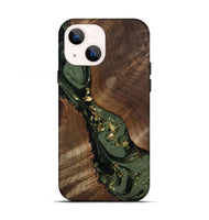 iPhone 13 Wood Live Edge Phone Case - Diamond (Green, 811836)