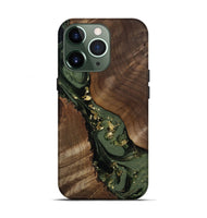 iPhone 13 Pro Wood Live Edge Phone Case - Diamond (Green, 811836)