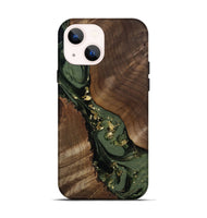iPhone 14 Wood Live Edge Phone Case - Diamond (Green, 811836)