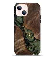 iPhone 14 Plus Wood Live Edge Phone Case - Diamond (Green, 811836)