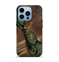 iPhone 14 Pro Wood Live Edge Phone Case - Diamond (Green, 811836)
