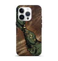 iPhone 15 Pro Wood Live Edge Phone Case - Diamond (Green, 811836)