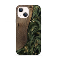 iPhone 13 Wood Live Edge Phone Case - Kaylynn (Green, 811837)