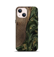 iPhone 13 mini Wood Live Edge Phone Case - Kaylynn (Green, 811837)