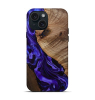 iPhone 15 Wood Live Edge Phone Case - Belva (Purple, 811876)