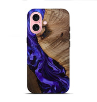 iPhone 16 Wood Live Edge Phone Case - Belva (Purple, 811876)