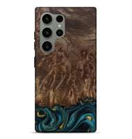 Galaxy S24 Ultra Wood Live Edge Phone Case - Errol (Teal & Gold, 811878)