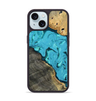 iPhone 15 Wood Phone Case - Corbin (Blue, 812012)