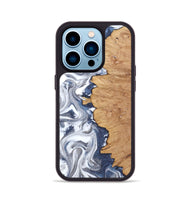 iPhone 14 Pro Wood Phone Case - Hilton (Black & White, 812015)