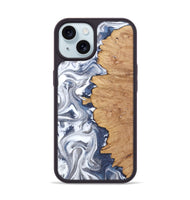 iPhone 15 Wood Phone Case - Hilton (Black & White, 812015)