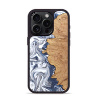 iPhone 15 Pro Wood Phone Case - Hilton (Black & White, 812015)