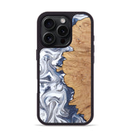 iPhone 16 Pro Wood Phone Case - Hilton (Black & White, 812015)