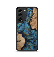 Galaxy S22 Wood Phone Case - Yael (Teal & Gold, 812095)