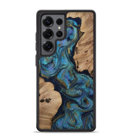 Galaxy S25 Ultra Wood Phone Case - Yael (Teal & Gold, 812095)