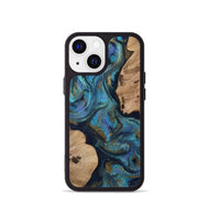 iPhone 13 mini Wood Phone Case - Yael (Teal & Gold, 812095)