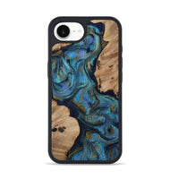 iPhone 16e Wood Phone Case - Yael (Teal & Gold, 812095)