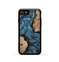iPhone SE Wood Phone Case - Yael (Teal & Gold, 812095)
