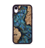 iPhone Xr Wood Phone Case - Yael (Teal & Gold, 812095)