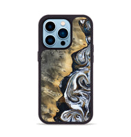 iPhone 14 Pro Wood Phone Case - Saige (Black & White, 812097)