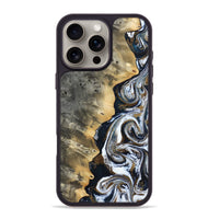 iPhone 16 Pro Max Wood Phone Case - Saige (Black & White, 812097)