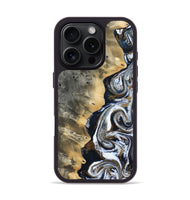 iPhone 16 Pro Wood Phone Case - Saige (Black & White, 812097)