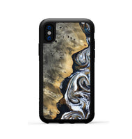 iPhone Xs Wood Phone Case - Saige (Black & White, 812097)